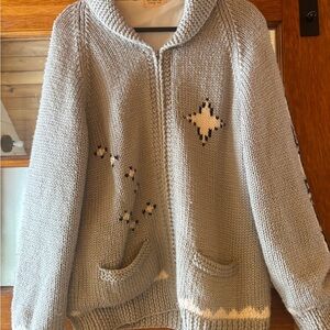 VINTAGE Wool Hand Knit Alaska cardigan